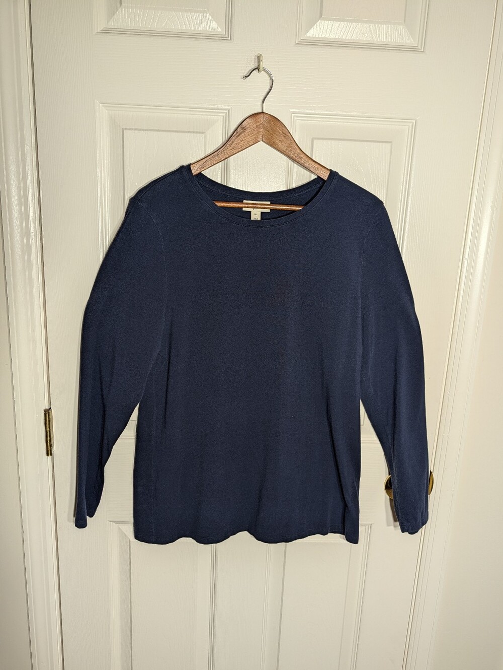 STYLE & CO. Navy Long Sleeve Crewneck Top